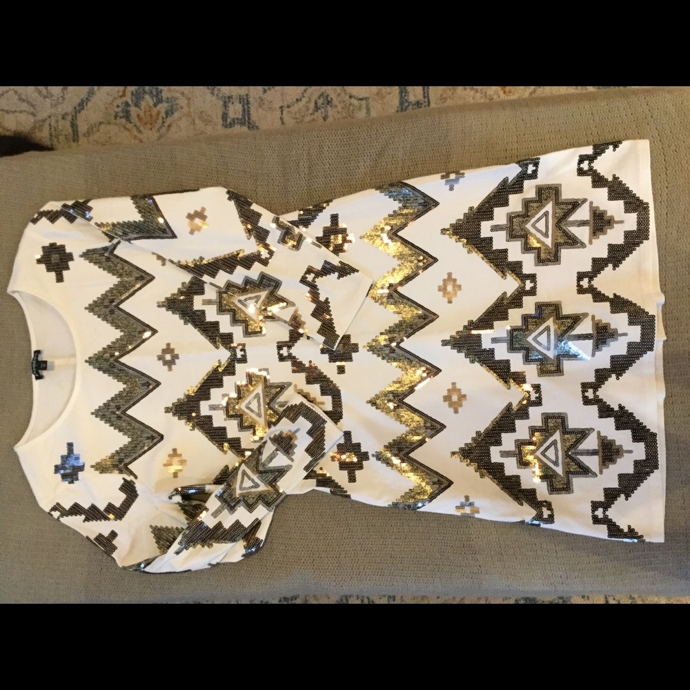 White sequence dress from Express